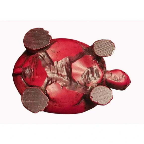 Asian Style Tortoise Turtle Figurine With Inscription on Shell Signed on Bottom - Picture 2 of 4